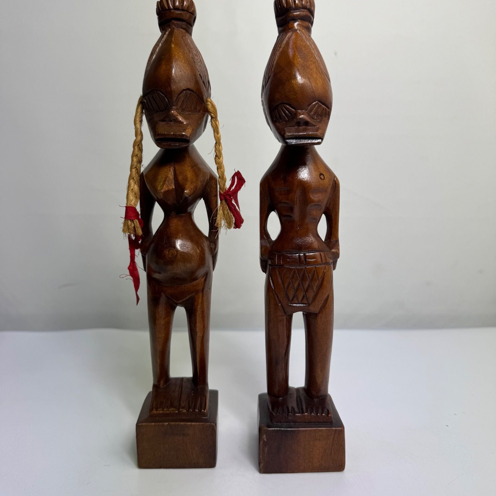 アフリカ 木彫り人形 男女ペア 民芸品 マラウイ 彫刻 インテリア