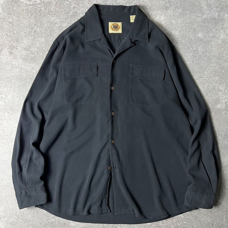 90's Jos.A.BANK オープンカラー シルクシャツmtp03381701502818