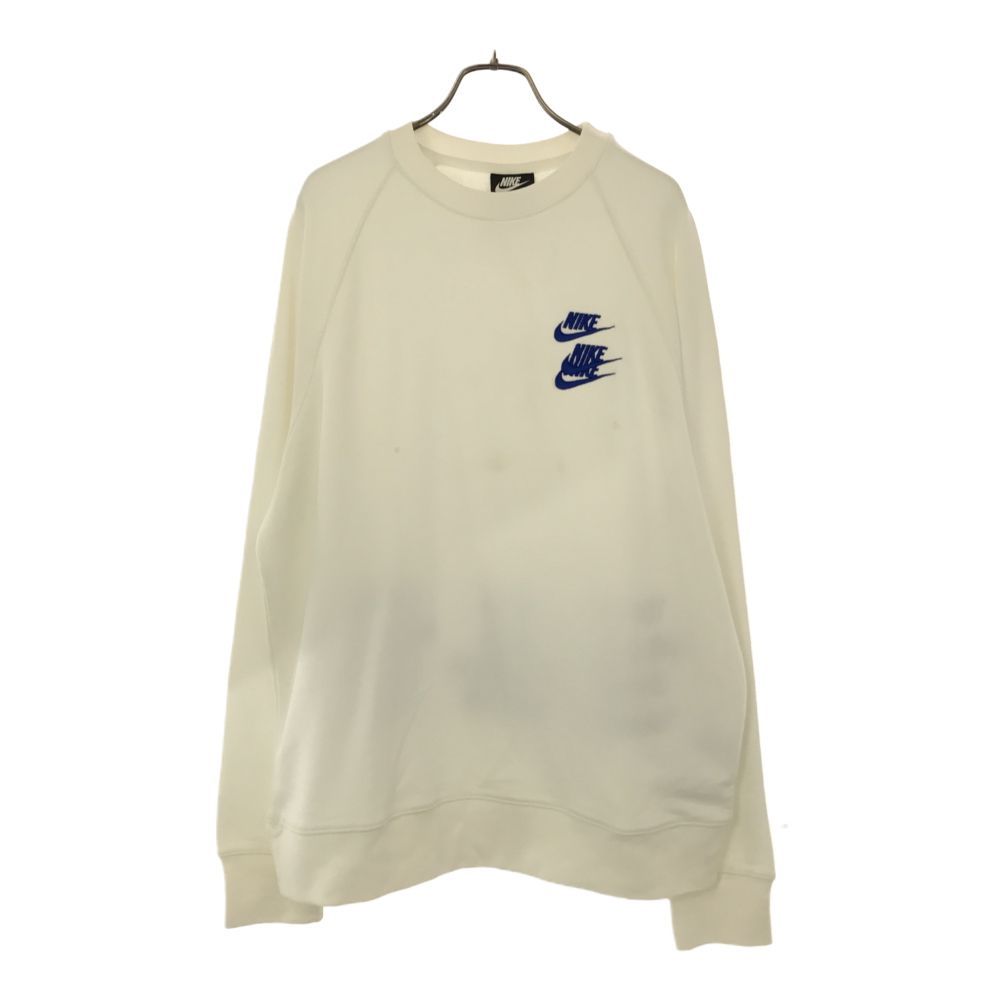 ナイキ ロゴ刺繍 長袖 スウェット トレーナー XL ホワイト NIKE メンズ 古着 【240322】