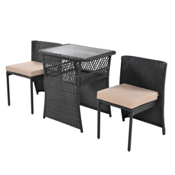 ガーデン テーブル 3点セット ラタン調 ガーデンファニチャー ベランダテーブル ガーデンテーブル ガーデンチェアー テーブル コンパクト 家具 爆買 STEELWINDOWSANDDOORS_COM