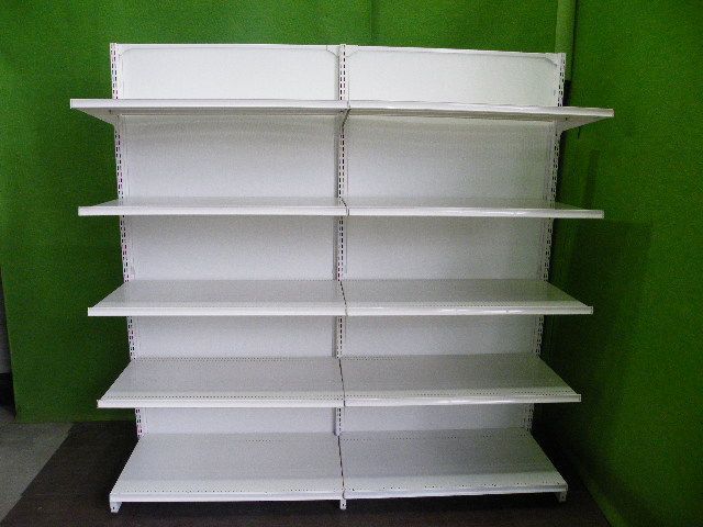 コクヨ製 H180cm×W90cm ２連結片面４段什器 キックプレート無し 陳列棚 システム什器 S-635