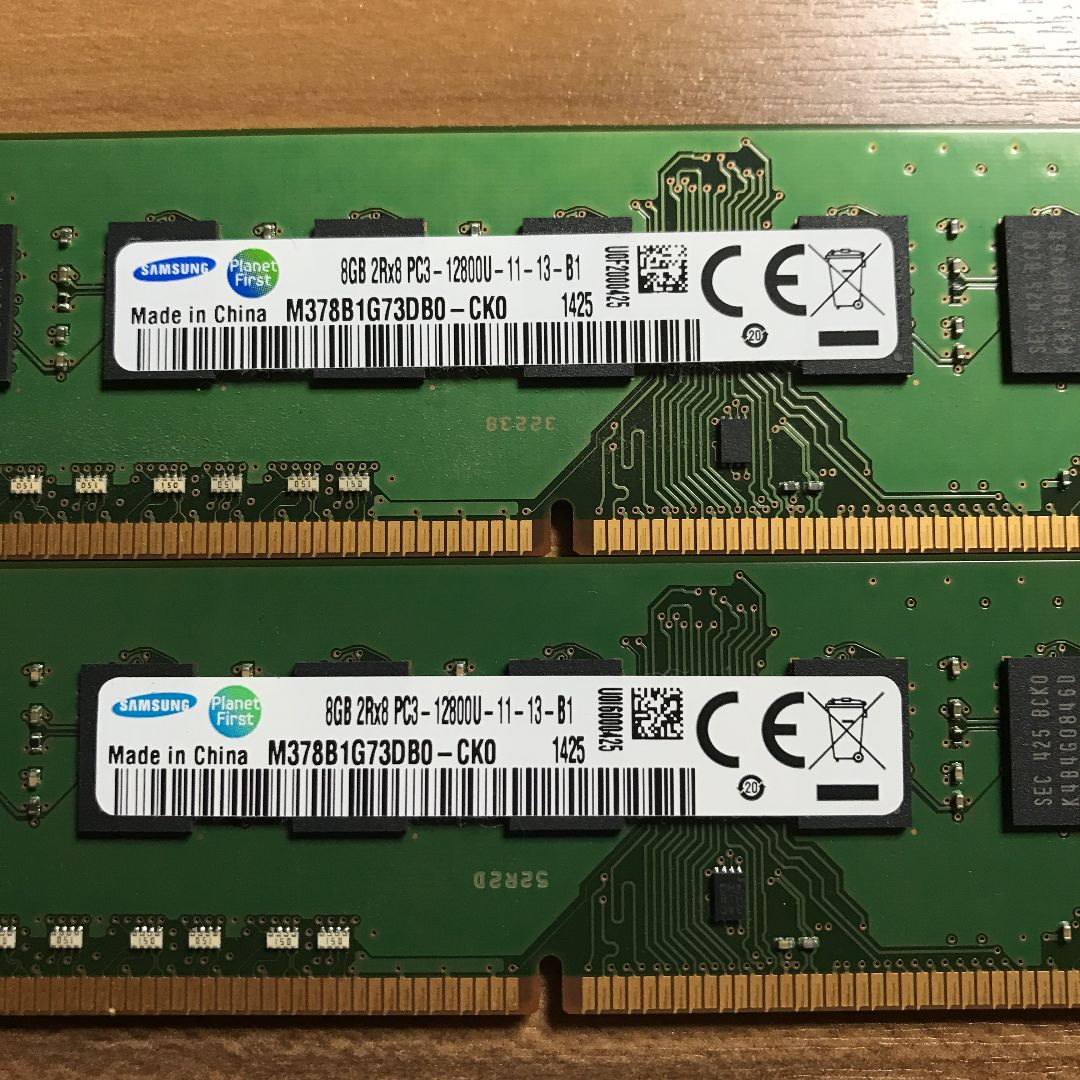 Samsung DDR3 1600Mhzデスクトップ用メモリ8Gx2 - 星輝商事 - メルカリ