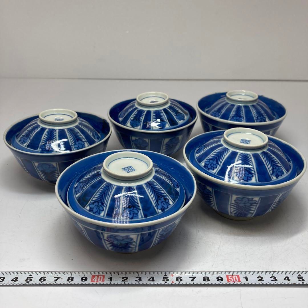 古伊万里 上手 蓋茶碗5客 身直径11㎝ 東Y5-1012④ - メルカリ