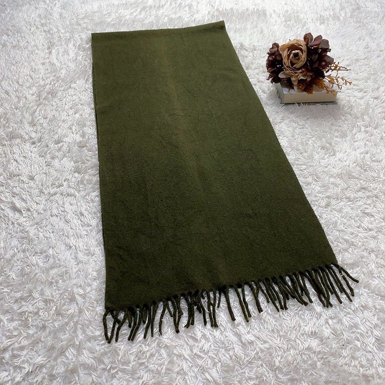 CELINE セリーヌ マフラー トリオンフ マカダム カシミヤ100% カーキ