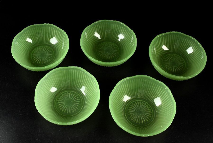 蔵A2042a レトロ ウランガラス 小鉢 向付 サラダボウル ５客 WWW_IBETON_RU