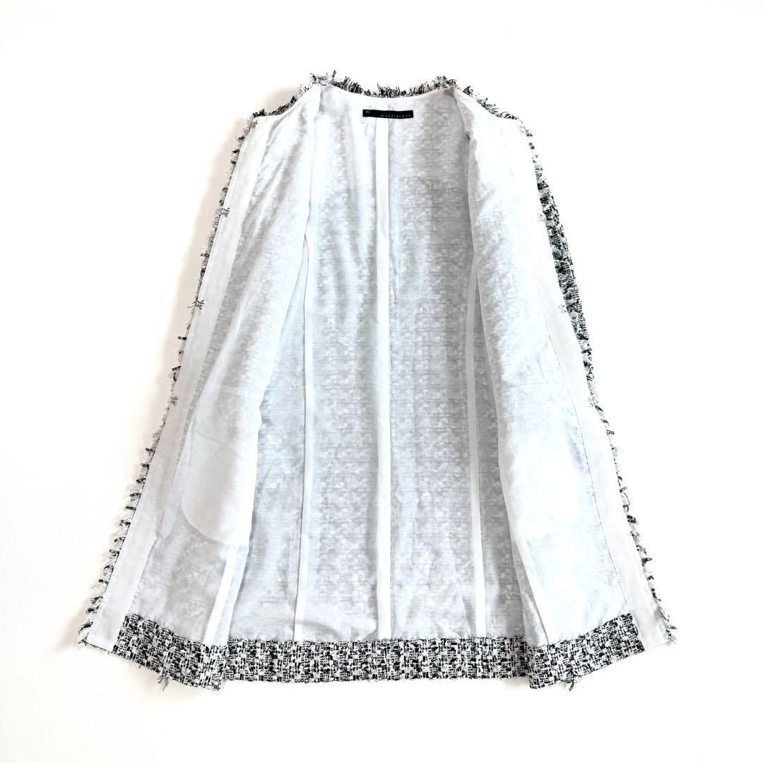 マルティニーク ツイード フリンジ ノーカラーコート ロング - メルカリ