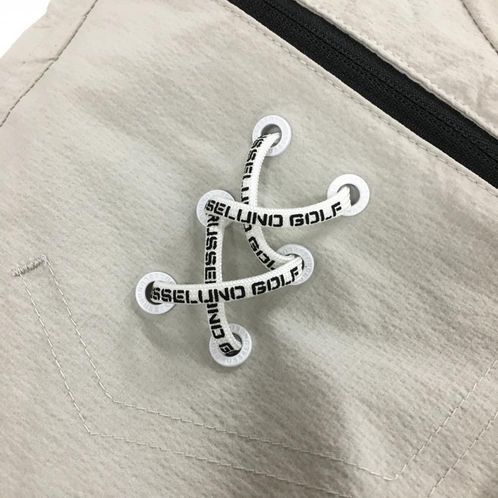 魅惑的な ラッセルノゴルフ パンツ グレー×黒 ルチャマスク ロゴプリント ストレッチ メンズ 4 M ゴルフウェア 2025年モデル RUSSELUNO