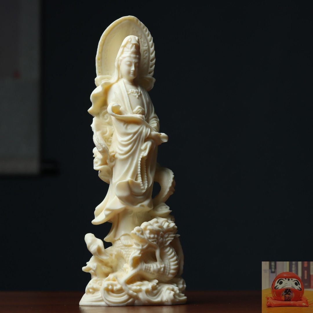 龍上観音菩薩 観音菩薩像 観音様 龍 仏像 置物 神 豊穣 財運