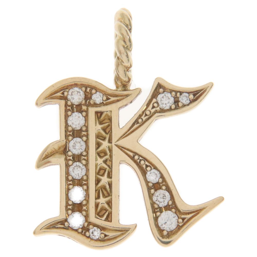 SJX (エスジェイエックス) K18YG INITIAL CHARM (K) size L ダイヤモンド0.22ct イニシャルチャーム ゴールド ネックレストップ