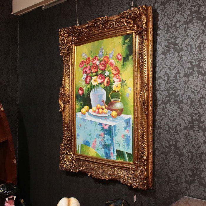 油絵 87×120cn 花瓶 フルーツ 果物 絵画 アート 美術品 インテリア メルカリShops