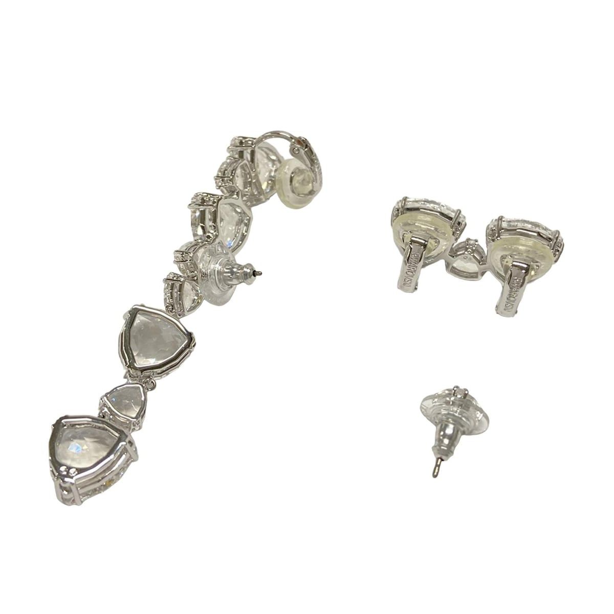Swarovski ピアス　3way スワロフスキー 楽天市場】スワロフスキー ピアス 月 ネイビー シルバー