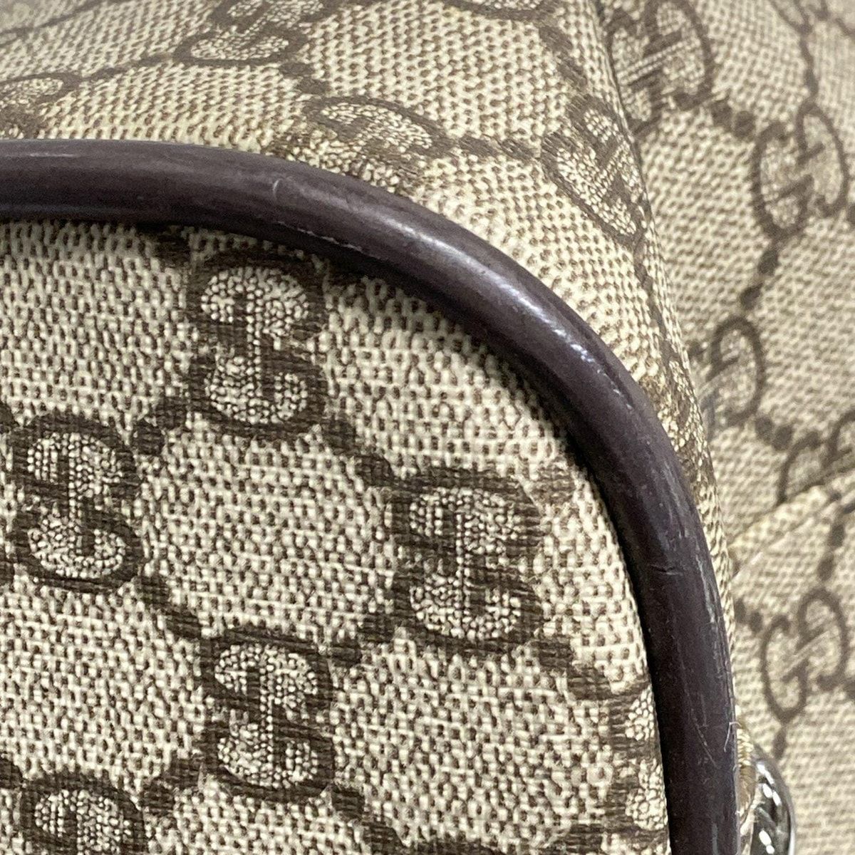 GUCCI グッチ ボストンバッグ GGスプリーム 108793 ベージュ×ダークブラウン レザー DECORATOM_COM_BR