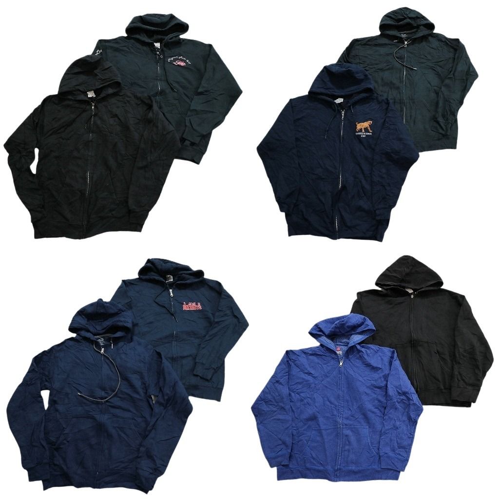 古着卸 まとめ売り フルジップパーカー スウェット 8枚セット (メンズ S /M ) 無地 プロチーム NFL ペイトリオッツ 中古 古着 MY2820