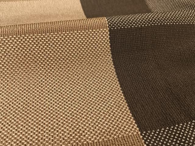 平和屋着物○お召 微塵格子 正絹 逸品 未使用 AAAY1789np 平和屋着物○