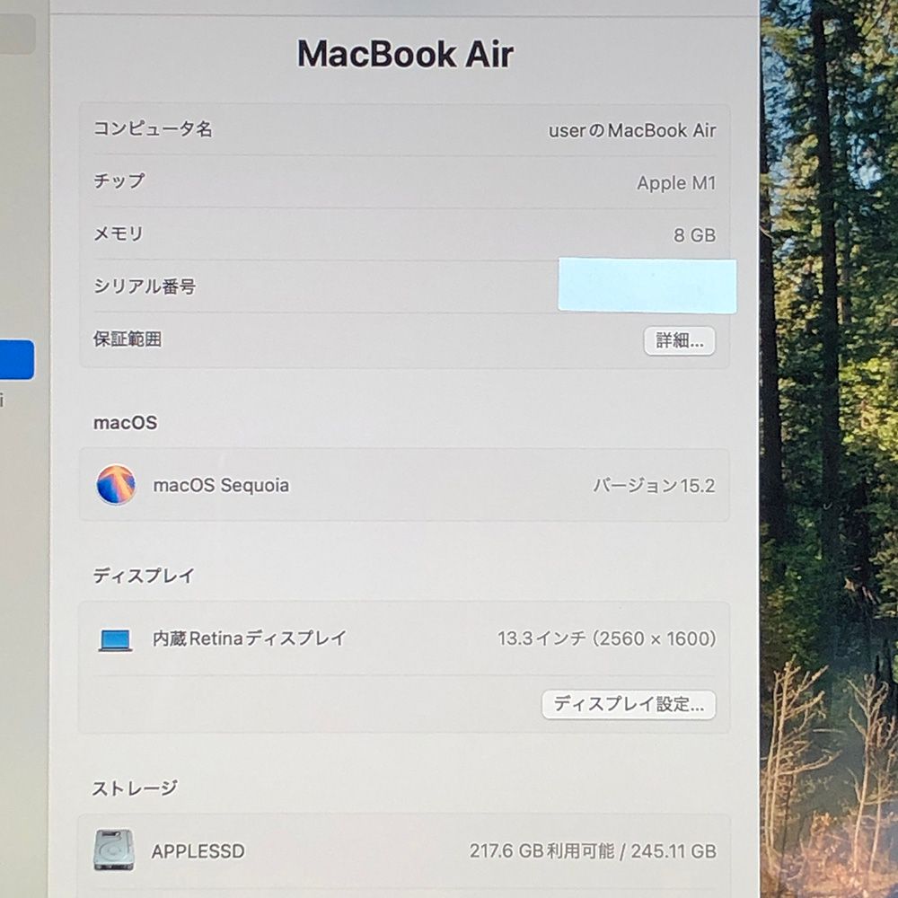 Apple - ◆ジャンク品・本体のみ◆Apple MacBook Air (M1, 2020)【メモリ8GB・SSD256GB】★キー外れ　A2337 EMC3598/LT-JUNK-250432（294664） ◇ジャンク品・本体のみ◇Apple MacBook Air (M1, 2020)【メモリ
