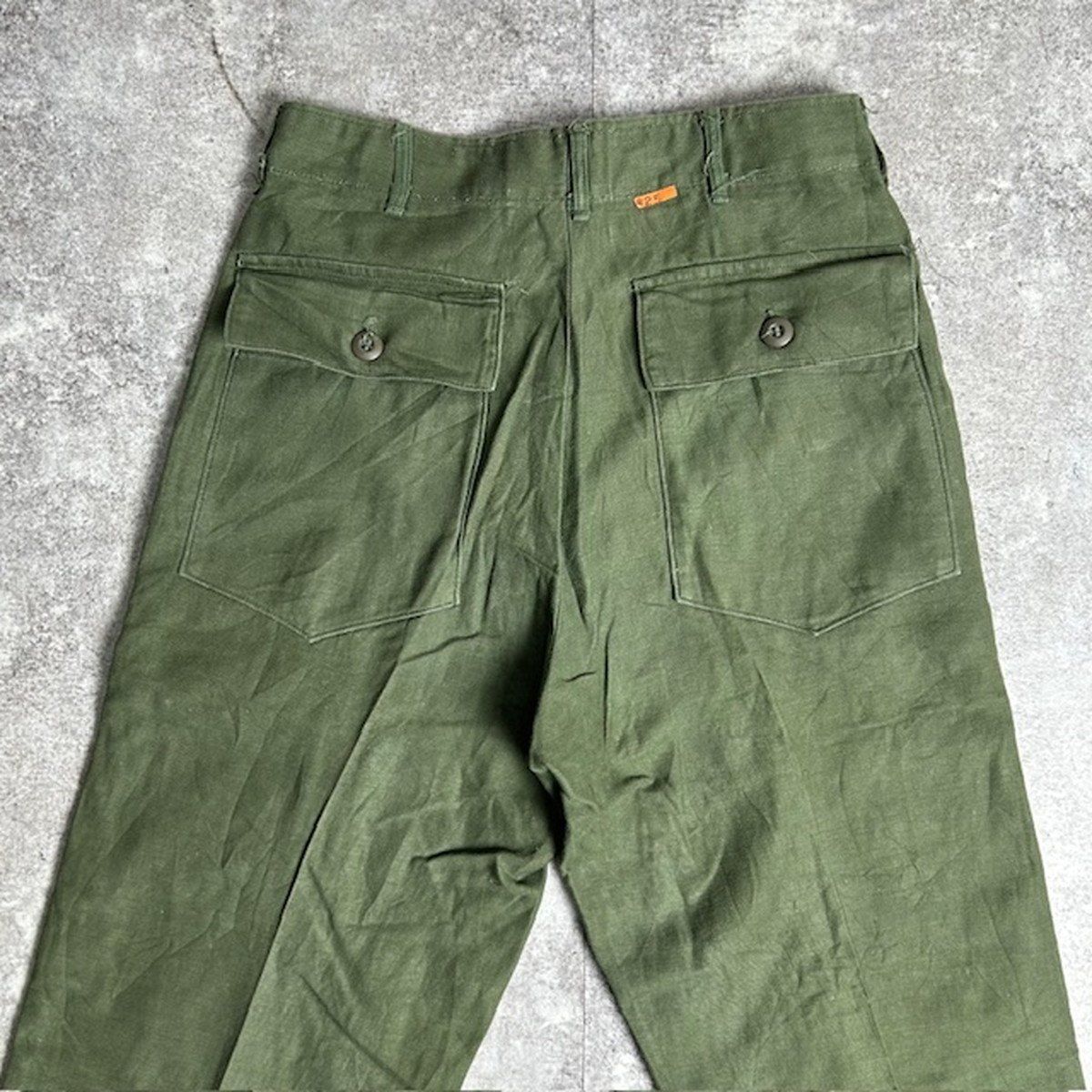 60〜70s　og107　ベイカーパンツ　ジッパーフライ 70's U.S.ARMY BAKER PANTS OG-107 W31L33 70年代 U.S.ARMY