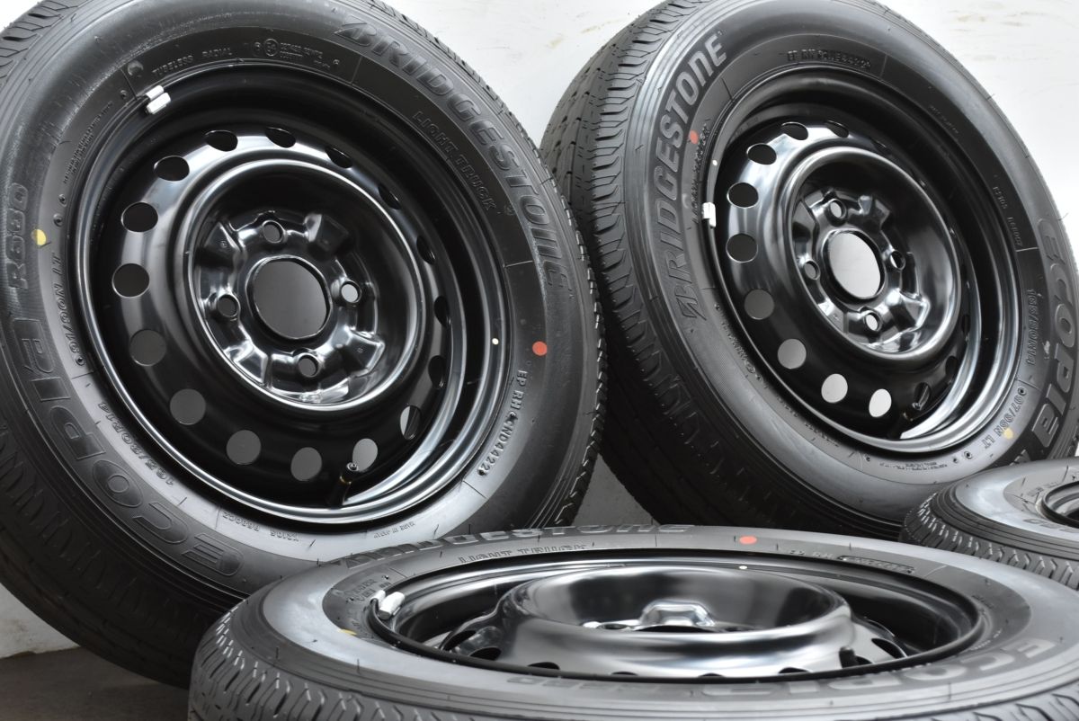 新車外し 日産 NV200 バネット 純正スチール 14in 5J 45 PCD114.3 ブリヂストン エコピアR680 165 80R14 97 95N LT デリカD 3 納車外し