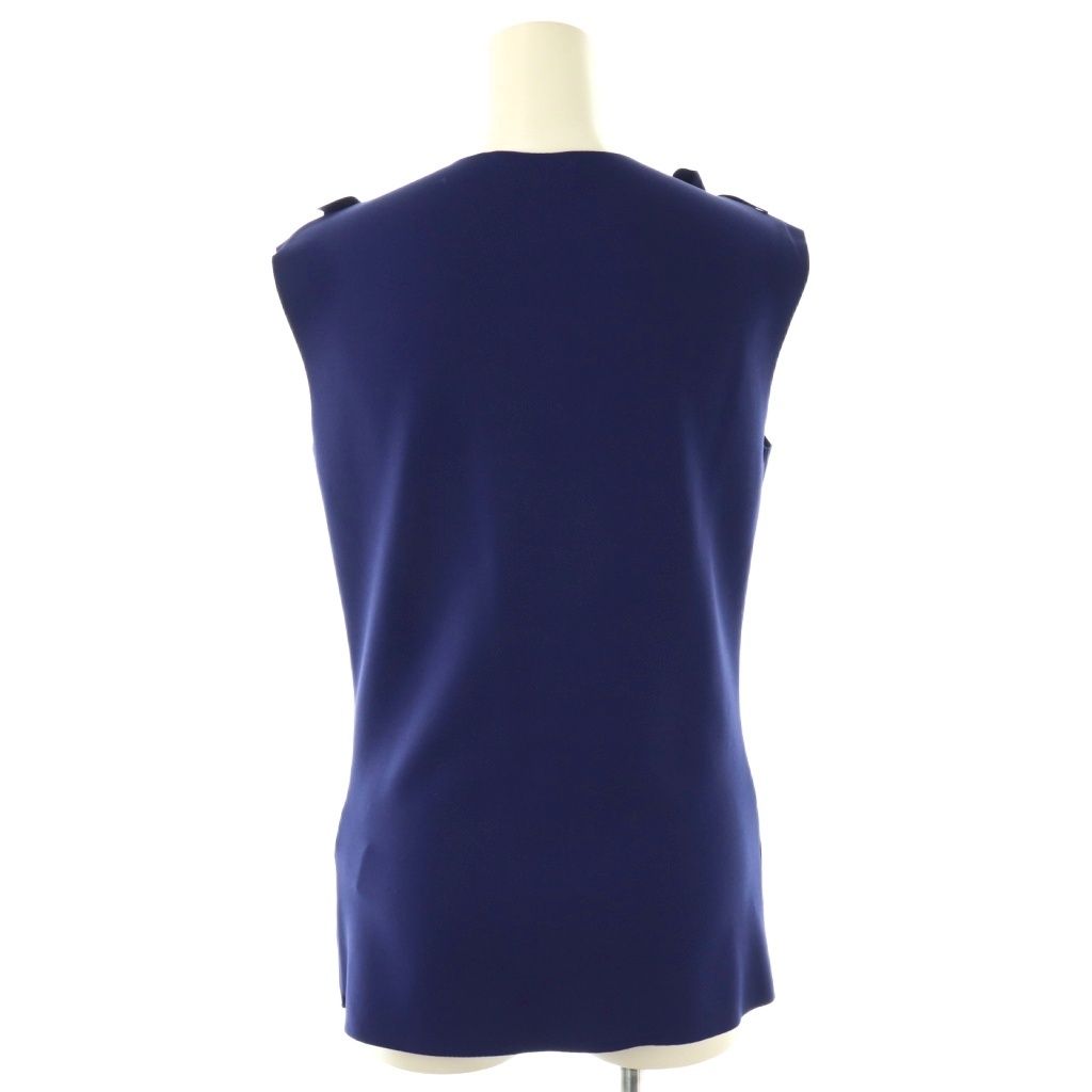 DRIES VAN NOTEN ノースリーブカットソー ネイビー size:S ドリスヴァンノッテン DRIES VAN NOTEN フリル ノースリーブ