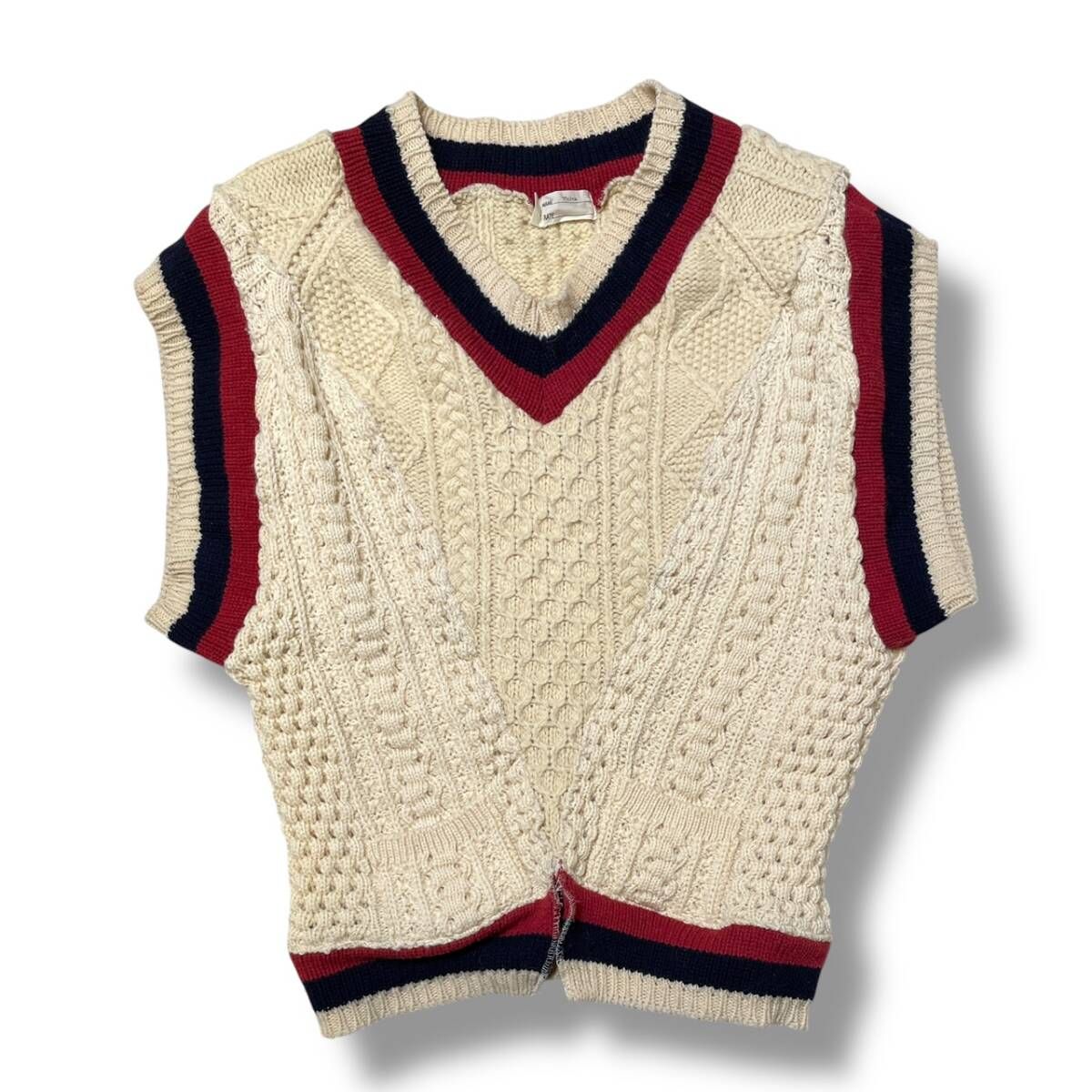 【美品】77circa チルデンニットリメイクベスト 77circa Remake Fisherman Tilden Knit Vest リメイクフィッシャーマン