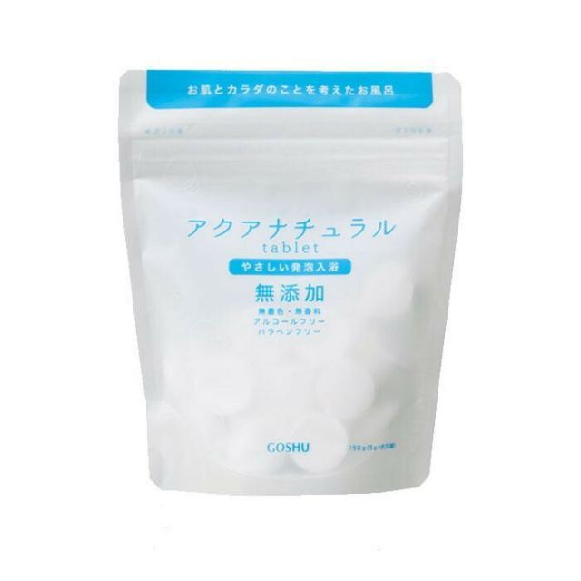 五洲薬品 入浴用化粧品 やさしい発泡入浴 アクアナチュラル タブレット 無添加 150g 約6回分 ×48袋