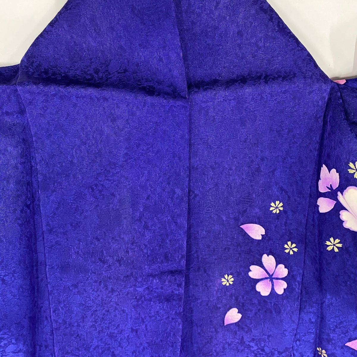 訪問着 身丈161cm 裄丈64.5cm M 袷 辻が花 金彩 ぼかし 青緑 正絹 名品  