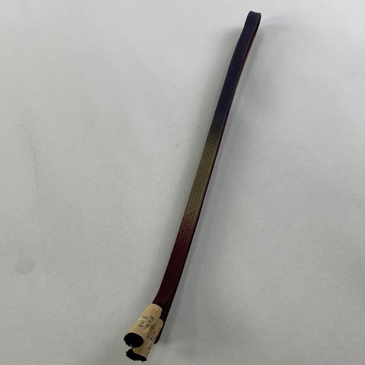 帯締め 秀品 平田紐 ぼかし柄 小豆色 正絹 和装小物