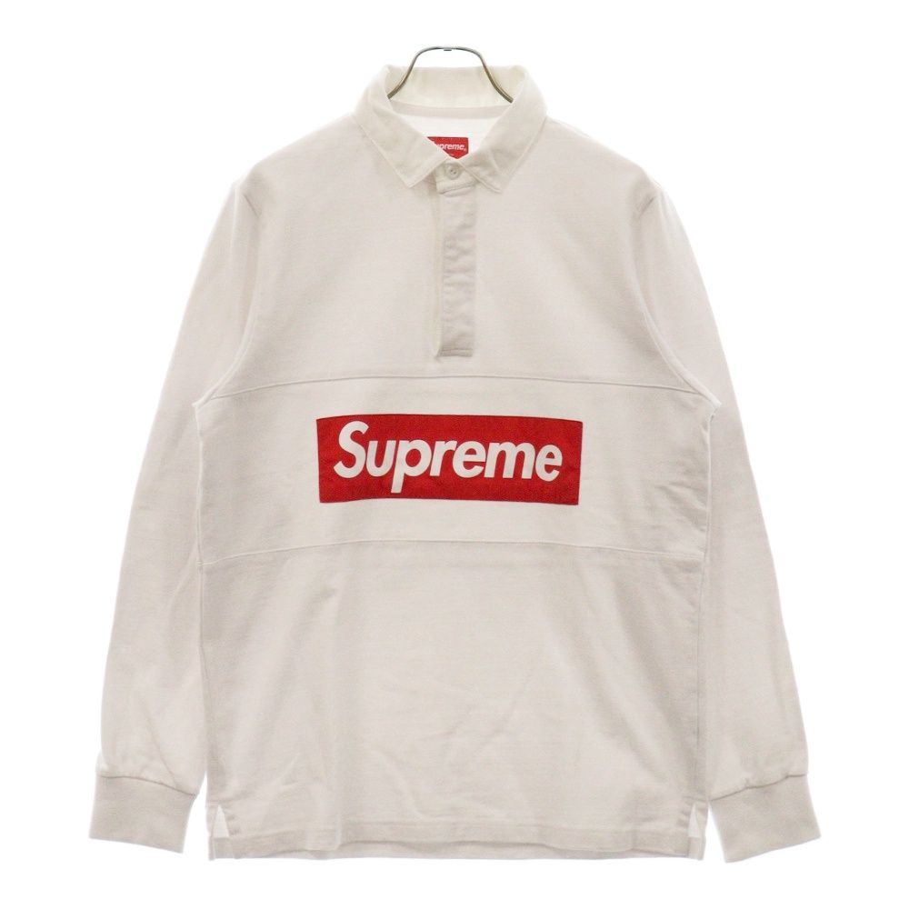 SUPREME (シュプリーム) 15AW Team Rugby Box Logo ボックスロゴ 長袖Tシャツ ラガーシャツ ホワイト