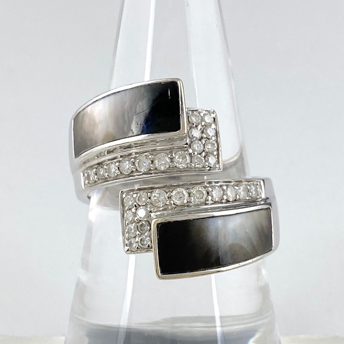 メレダイヤ デザインリング WG ホワイトゴールド 指輪 シェル リング 