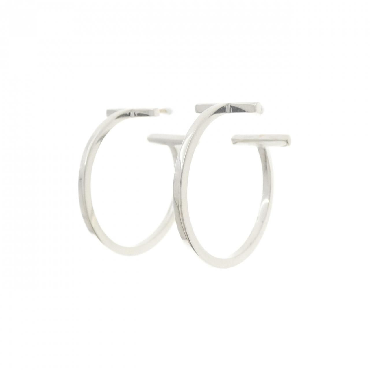 ティファニー Tワイヤー フープ ピアス ミディアム Au750 (K18PG