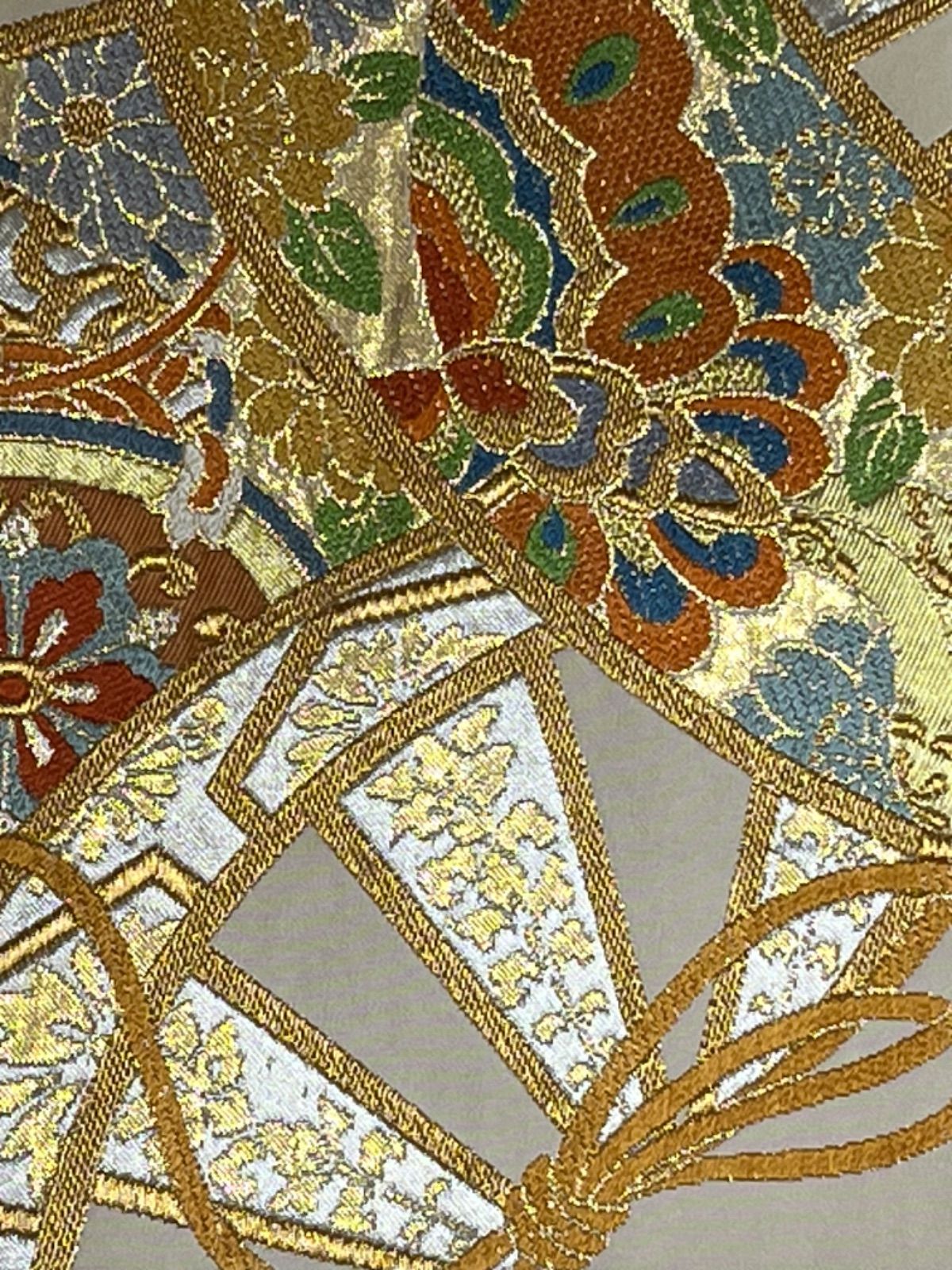 豪華絢爛綺麗美品白地扇正絹袋帯☆川島織物☆ - メルカリ