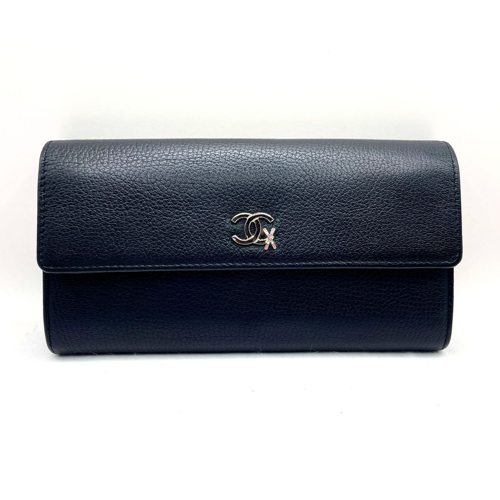 404】超極美品 激レア CHANEL シャネル ココ スキー柄 本革レザー 