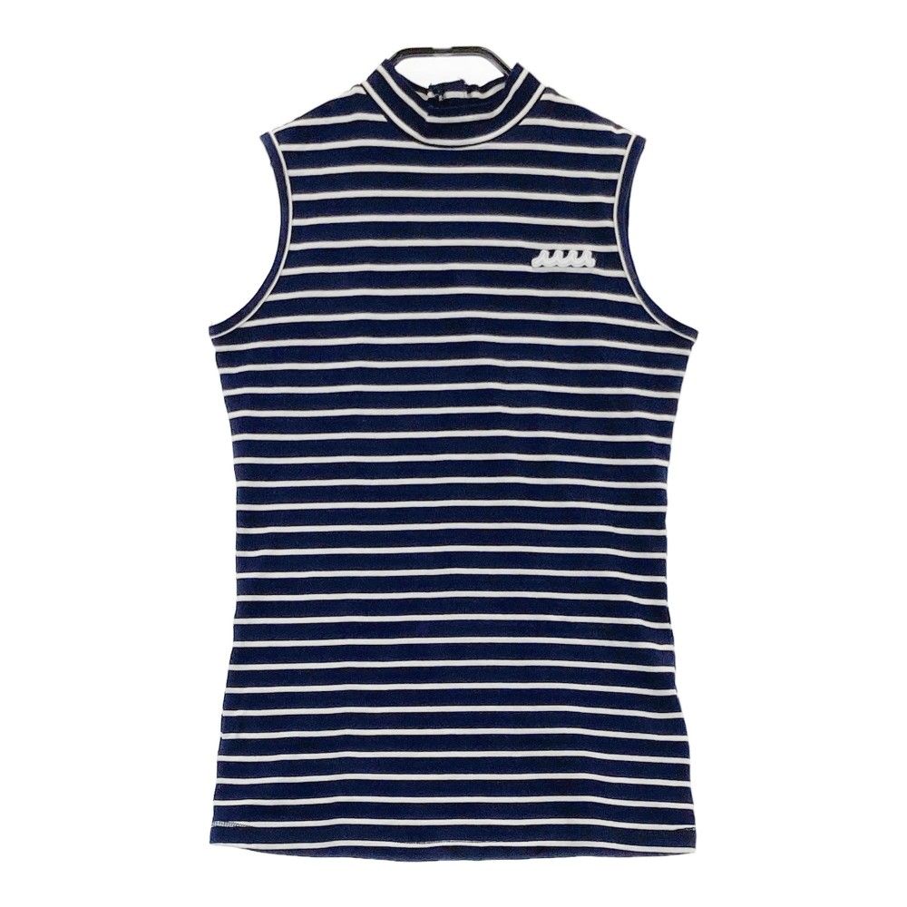 サイズ：サイズ表記無 MUTA MARINE ムータマリン  ノースリーブTシャツ ボーダー柄 ネイビー系 [240101434865] ゴルフウェア レディース ストスト サイズ：サイズ表記無 MUTA MARINE ムータマリン ノースリーブT
