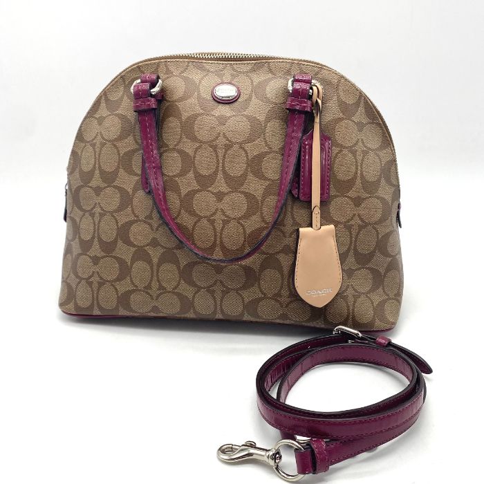 COACH コーチ シグネチャー 2way レザー ハンド ショルダー バッグ eH09104A