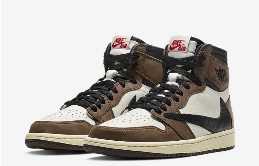 TRAVIS SCOTT × NIKE AIR JORDAN 1 HI OG TS SP SAIL/DARK MOCHA-UNIVERSITY RED/BLACK