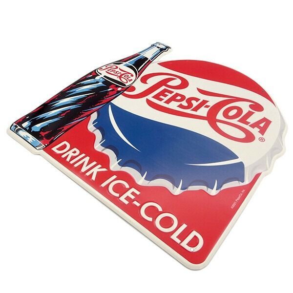 ダイカットエンボス メタルサイン PEPSI-COLA DRINK ICE COLD ペプシ