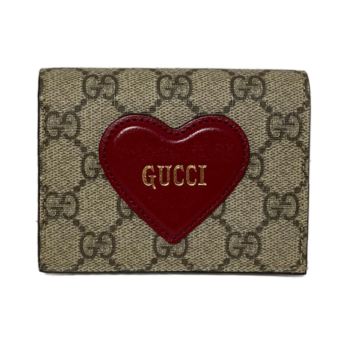 GUCCI グッチ 名刺入れ GGプラス GGスプリーム 648848 ベージュ×ボルドー レザー