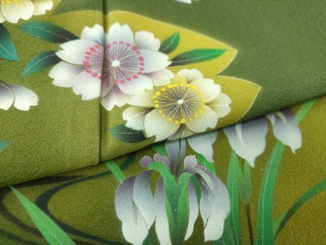 平和屋着物○豪華振袖 舞桜 カキツバタ 暈し染め 正絹 逸品 DAAQ3272ps