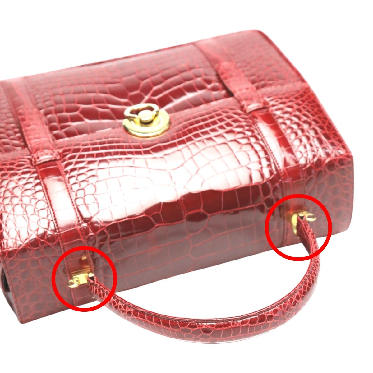 クロコダイル レザー 2WAYバッグ クロコ ハンドバッグ CROCODILE 