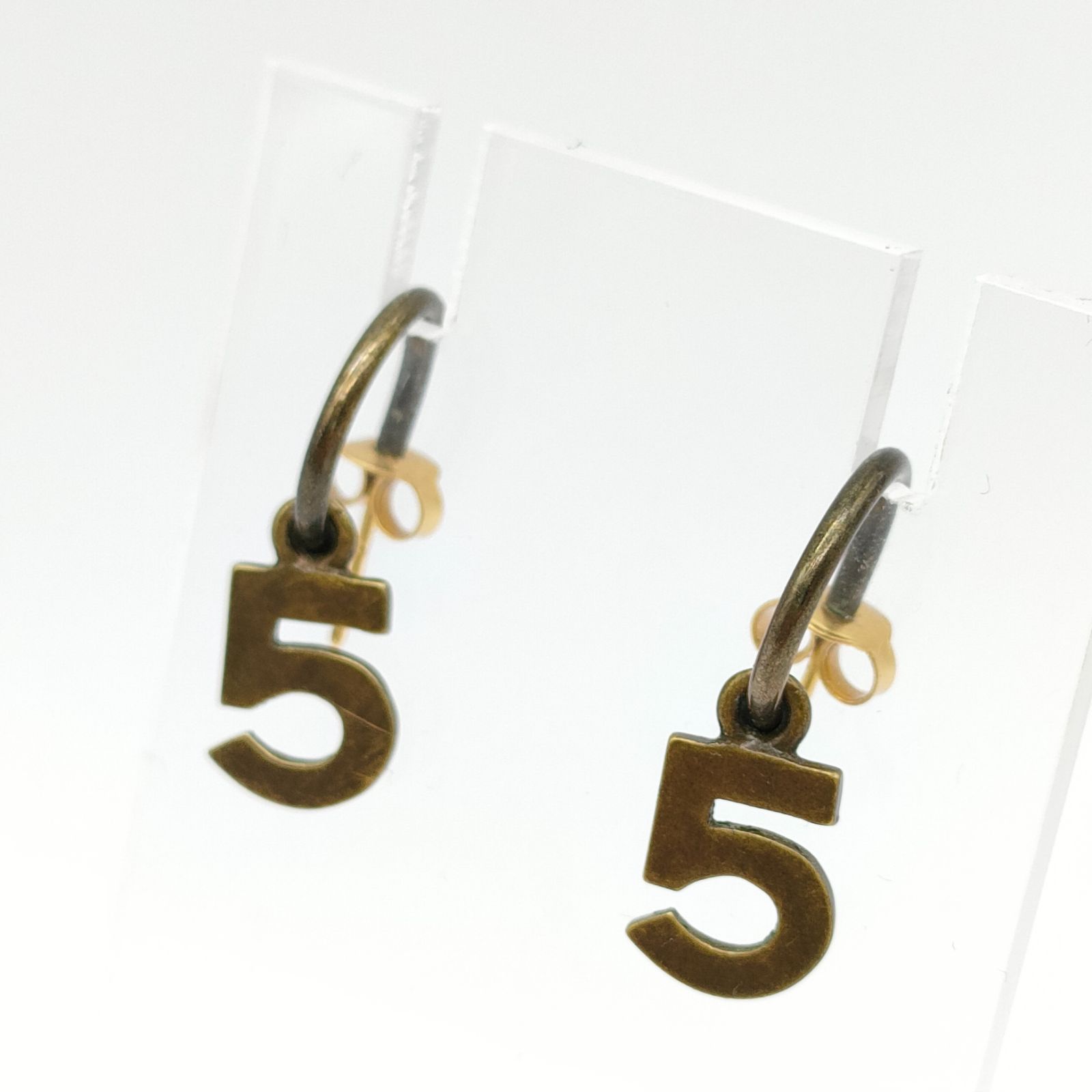 CHANEL シャネル ピアス No.5 フープ ブロンズ 約2.1ｇ レディースピアス アクセサリー 小物 イヤリング レディース S1139