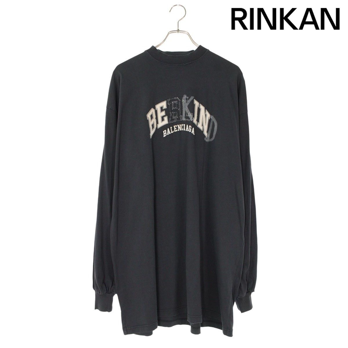 バレンシアガ 739027 TPVD5 ダメージ加工ロゴ刺繍長袖カットソー バレンシアガ 739027 TPVD5 ダメージ加工ロゴ刺繍長袖カットソー