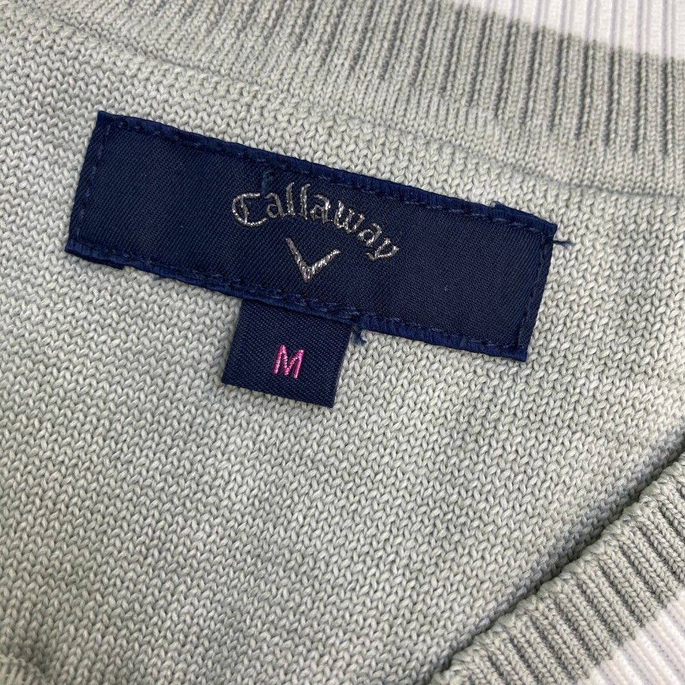 サイズ：M CALLAWAY キャロウェイ ニットベスト 刺繍 グレー系