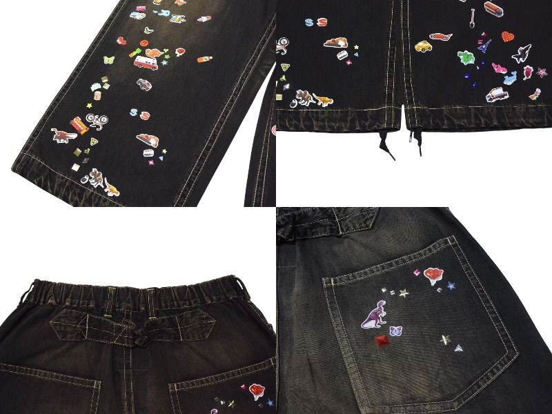 Maison MIHARA YASUHIRO ステッカー柄デニム 黒 46サイズ Maison MIHARA YASUHIRO - 【25SS】ベイカー ステッカー