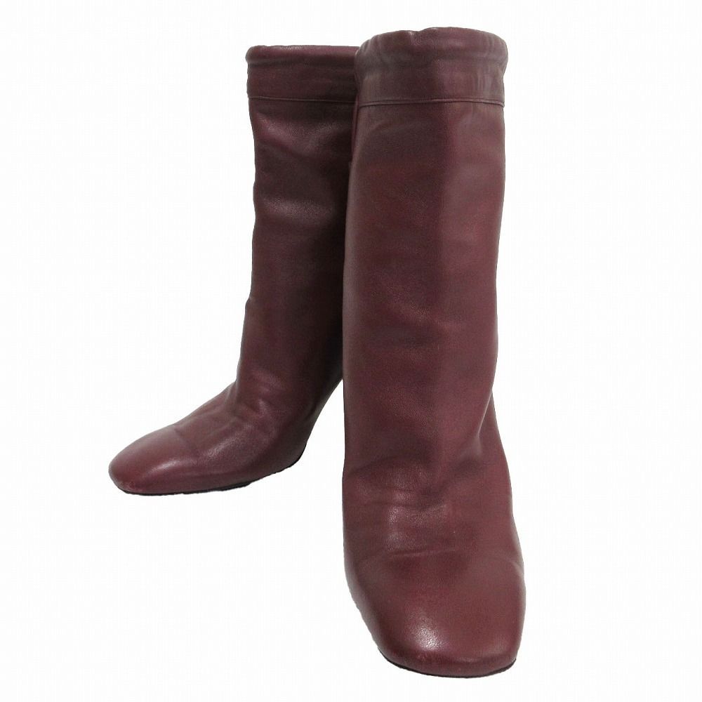 CELINEバーガンディ レザー ハイヒール パンプス CELINEバーガンディ レザー ハイヒール パンプス