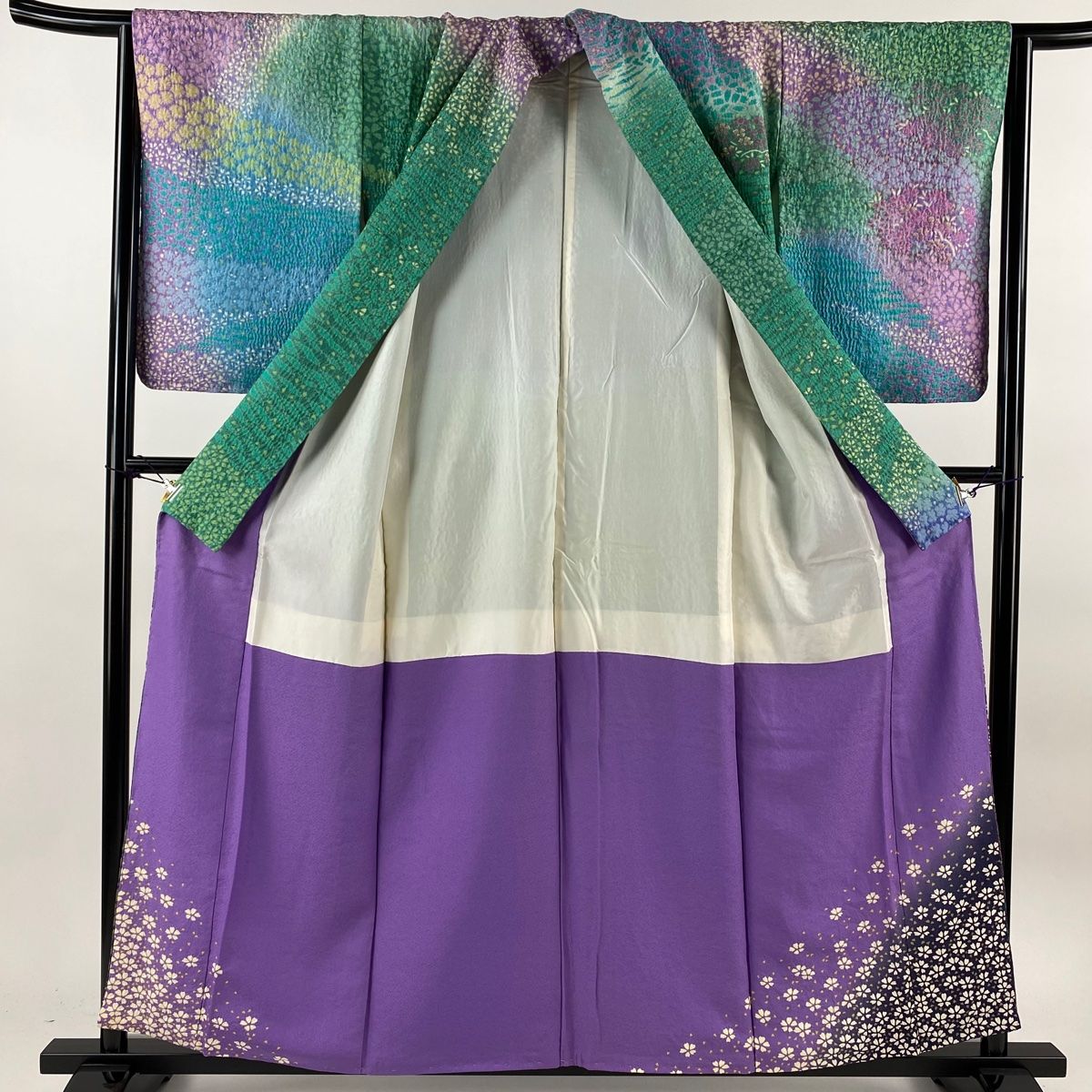 訪問着 着物 中古 正絹 袷 フォーマル 滝泰 落款 絞り 辻が花 蝶 暈し 紅唐色 多色 金 身丈157cm 裄64cm M きもの北條 A1073-3 訪問着 着物 中古 正絹 袷 滝泰 落款 絞り 片身替わり 市松 地模様