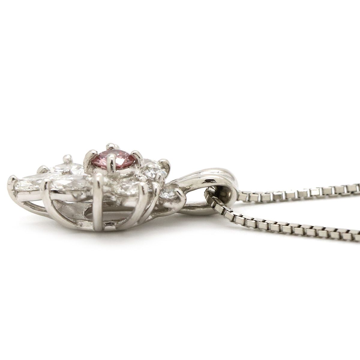 PT900/850ピンクトルマリン・ダイヤモンドプチネックレス プラチナ 0.03ct ピンクダイヤモンド ネックレス PT900/850 – CSHELL