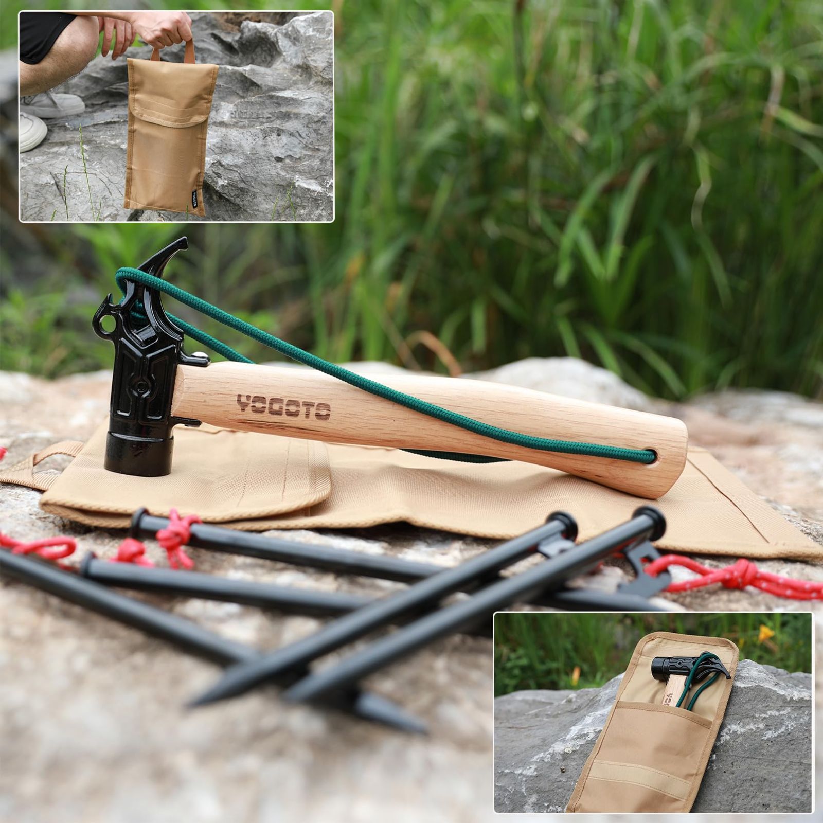 新品　タープコンプリートセット　タープ ペグ ハンマー セット 各収納袋セット 新品 タープコンプリートセット タープ ペグ ハンマー セット 各