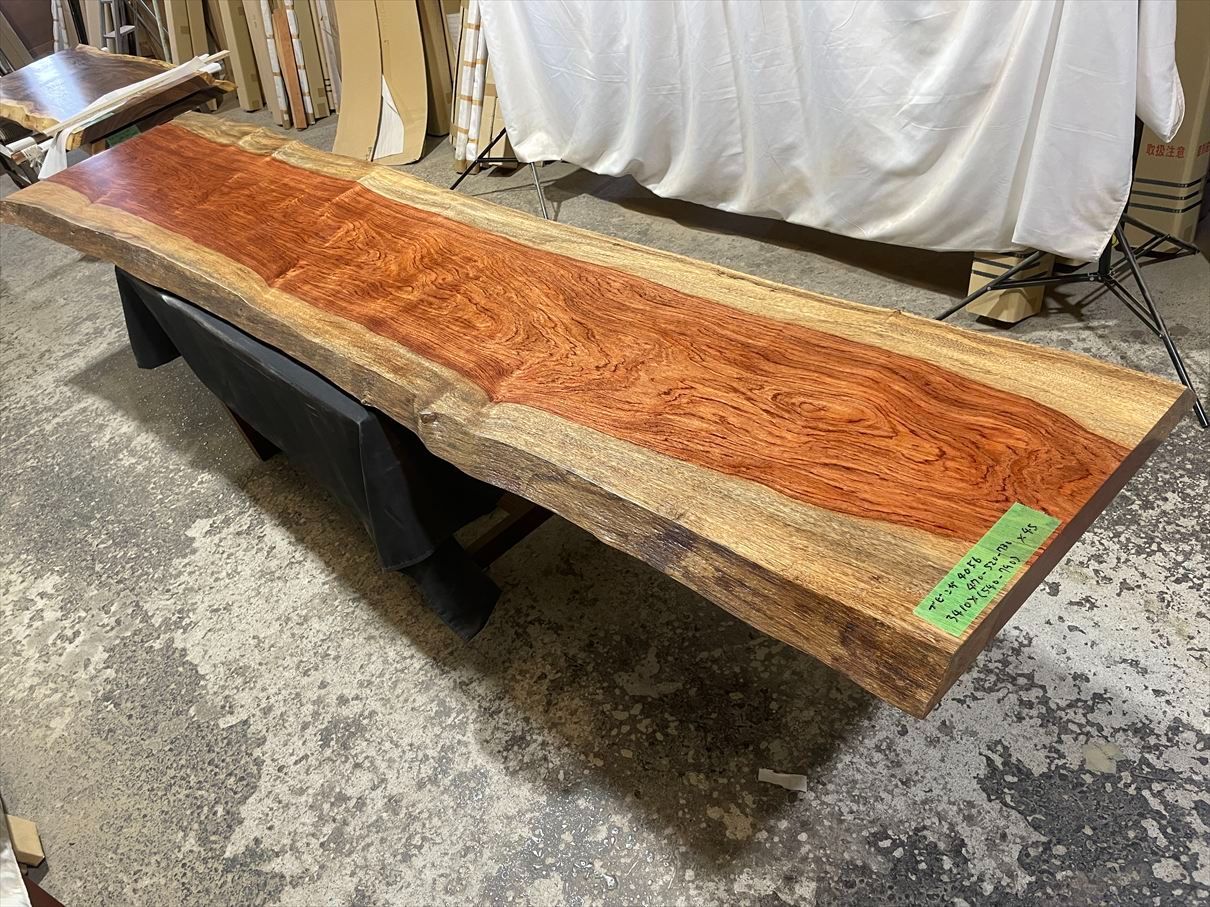 天然ブビンガ一枚板天板DIY材/ベンチ材/カウンター材/デスク/机