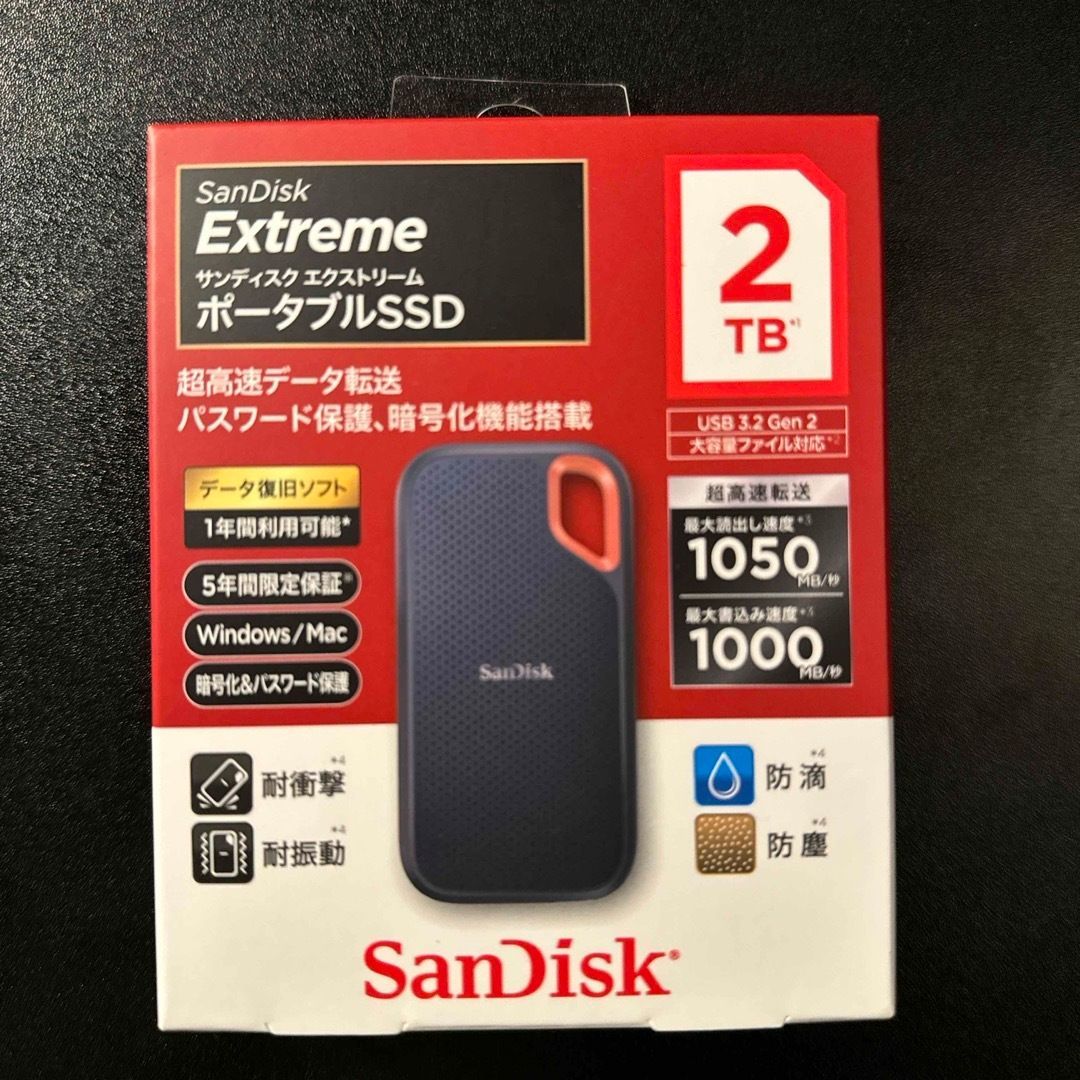 新品未開封 SanDisk SSD 丸 2TB SDSSDE61-2T00-GH25 