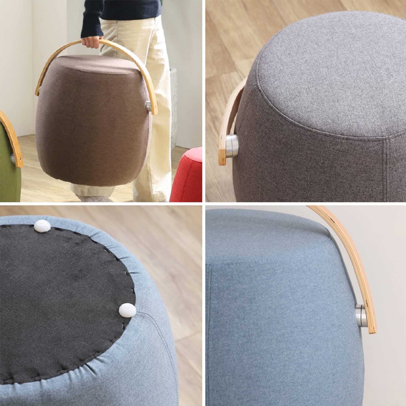 【新着商品】北欧 持ち運び シンプル ハンドル付き 高さ46cm オットマン ミーティア 椅子 ライトブルー スツール 関家具 コンフィ(Comfy)