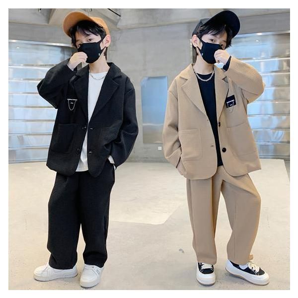 キッズ 男の子 スーツ セットアップ フォーマル 韓国 黒 110cm キッズ 男の子 スーツ セットアップ フォーマル 韓国 黒 110cm